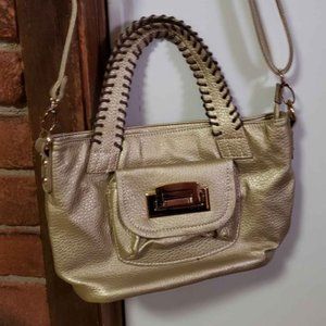 (2) Faux Leather Metallic Crossbody Purses